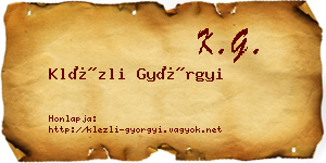 Klézli Györgyi névjegykártya